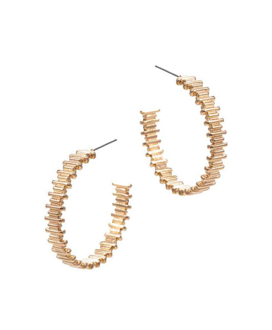 Textured Metal Hoop Earring