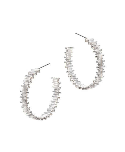 Textured Metal Hoop Earring