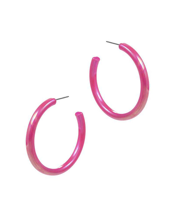 AB Coated Enamel Hoop Earring