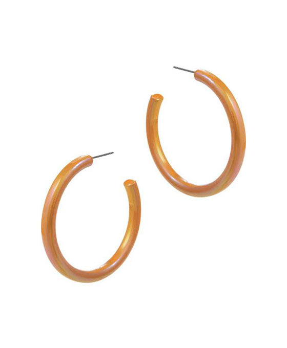 AB Coated Enamel Hoop Earring