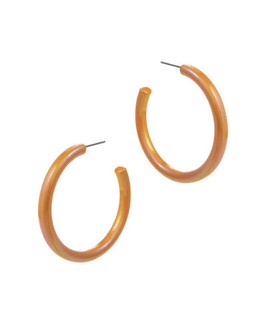 AB Coated Enamel Hoop Earring