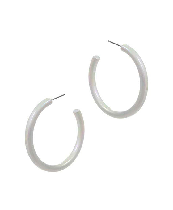 AB Coated Enamel Hoop Earring