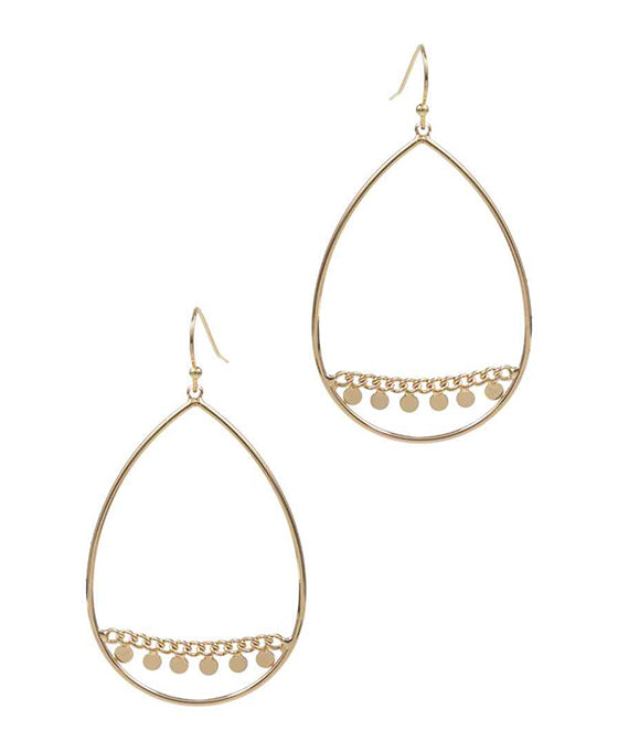 Teardrop Brass Metal Earring