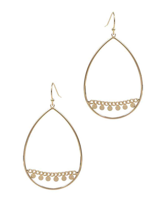 Teardrop Brass Metal Earring