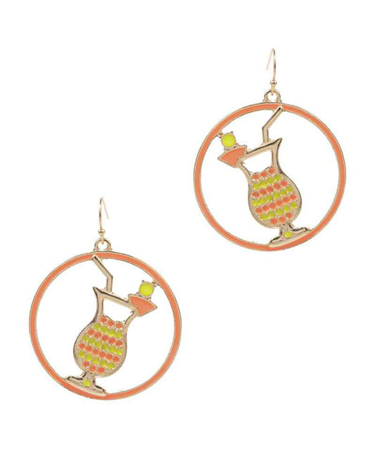 Cocktail Enamel Earring