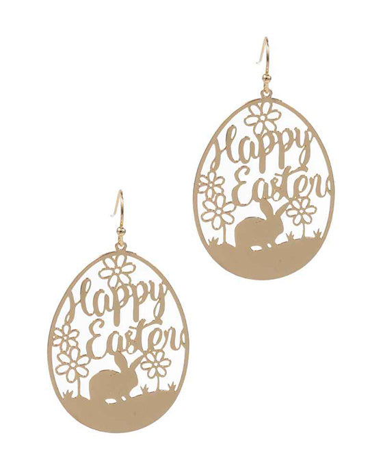 Easter Bunny Brass Metal Earring