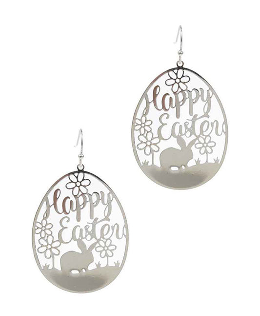 Easter Bunny Brass Metal Earring