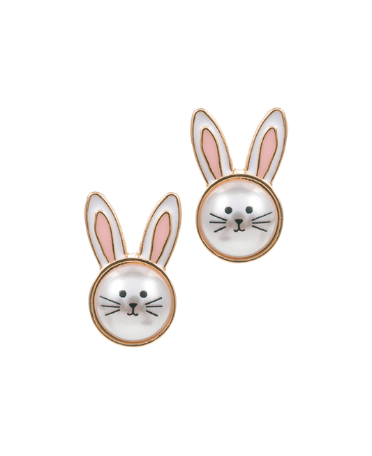 Rabbit Pearl Post Earring - 0.75"