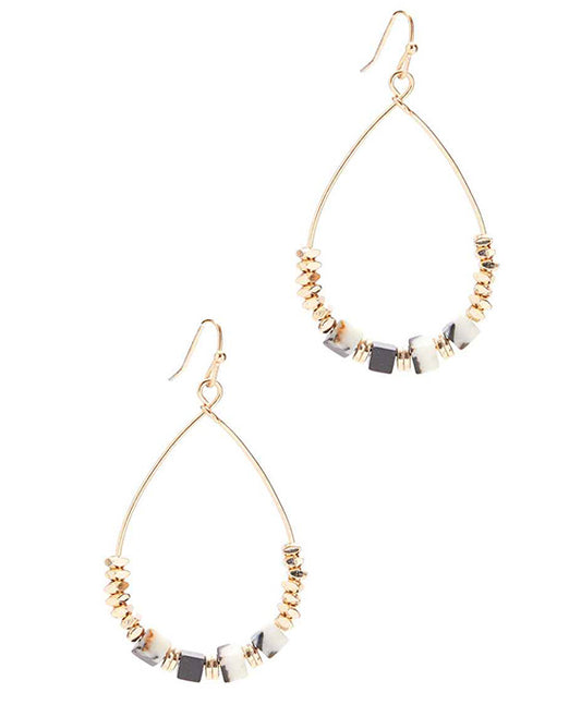 Teardrop Stone Bead Earring