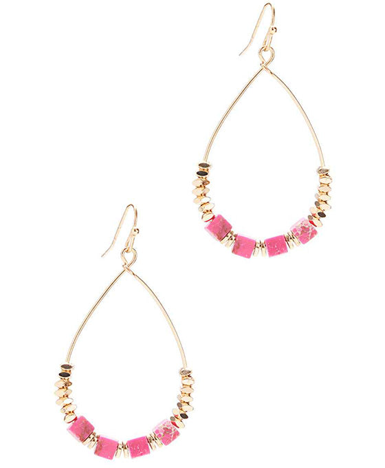 Teardrop Stone Bead Earring
