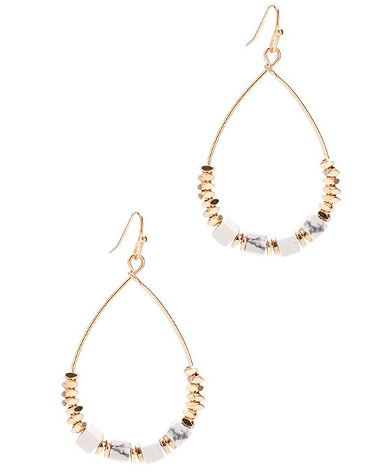 Teardrop Stone Bead Earring