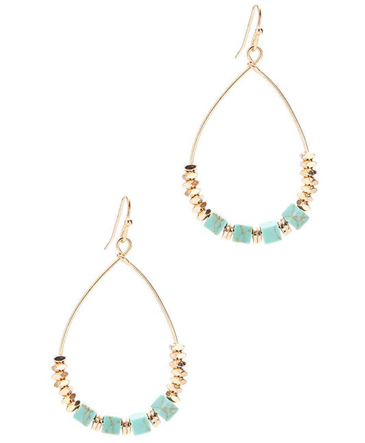 Teardrop Stone Bead Earring