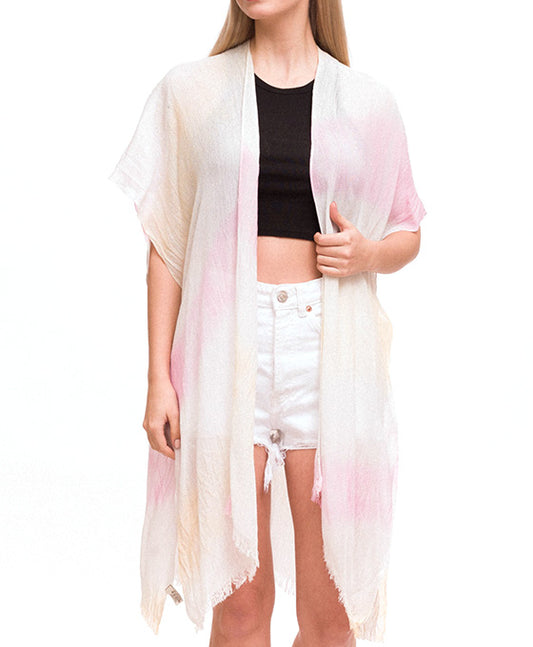 Two Tone w/ Silver Glitter Fabric Kimono