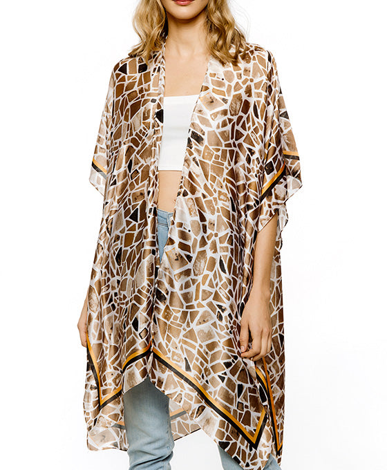 Multi Printed Silky Kimono