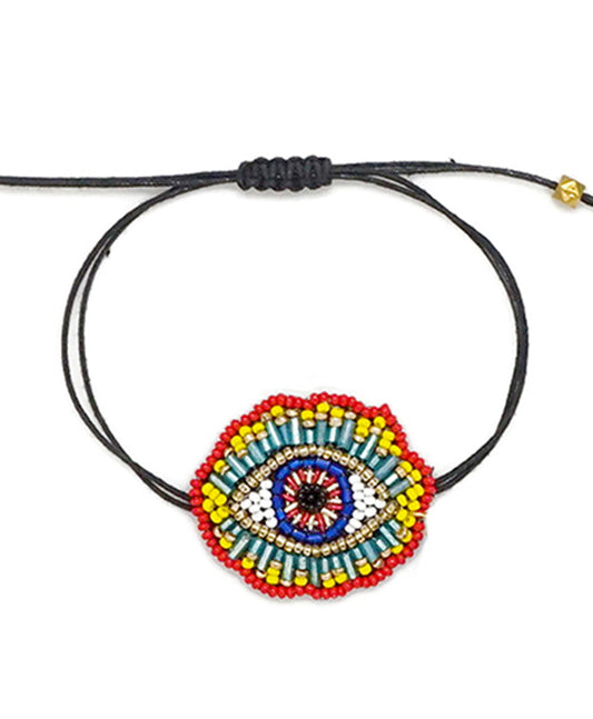 Evil Eye Seed Bead Bracelet