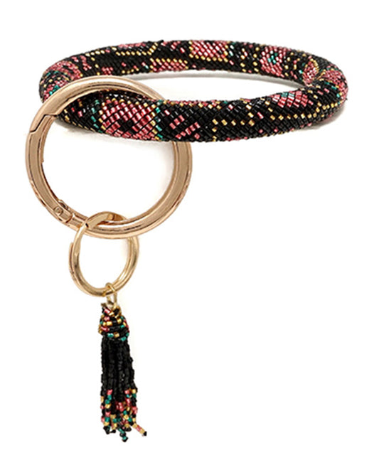 Seed Bead Bangle w/ Key Chain