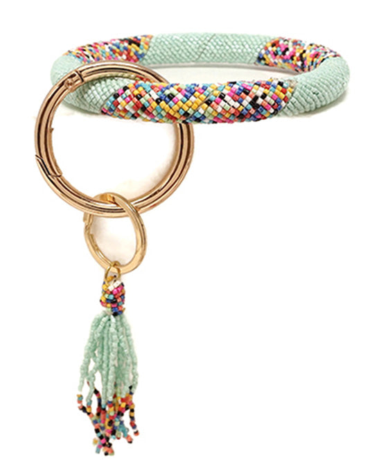 Seed Bead Bangle w/ Key Chain
