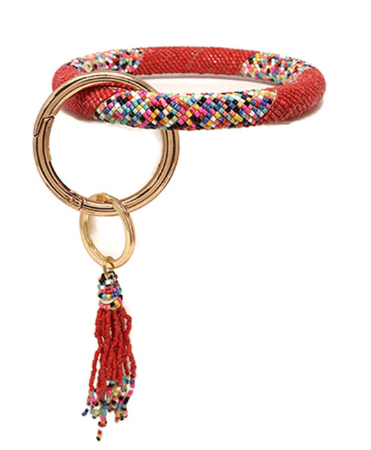 Seed Bead Bangle w/ Key Chain