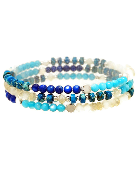 Semi Precious w/ Beads Stackable Bracelet