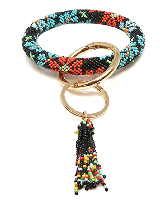 Seed Bead Bangle w/ Key Chain