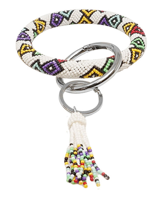 Seed Bead Bangle w/ Key Chain