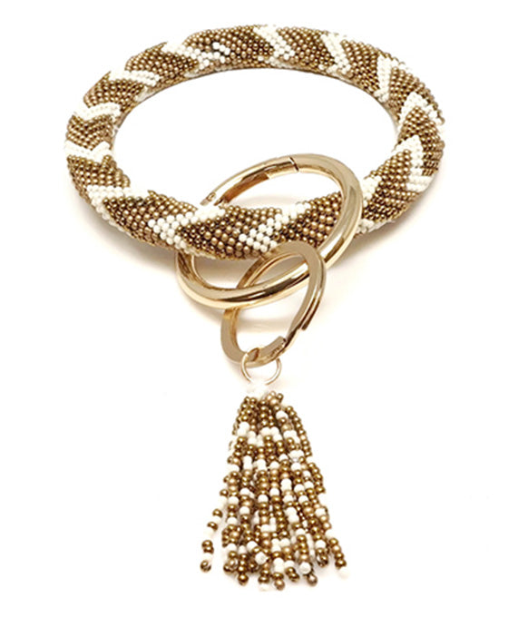 Seed Bead Bangle w/ Key Chain