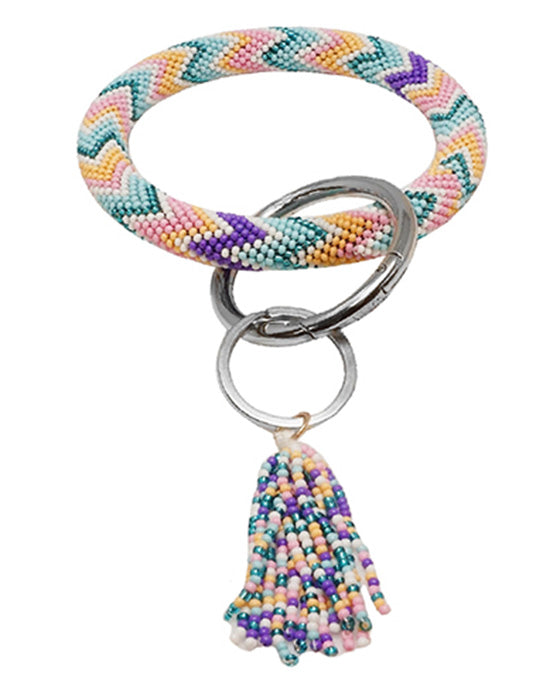 Seed Bead Bangle w/ Key Chain