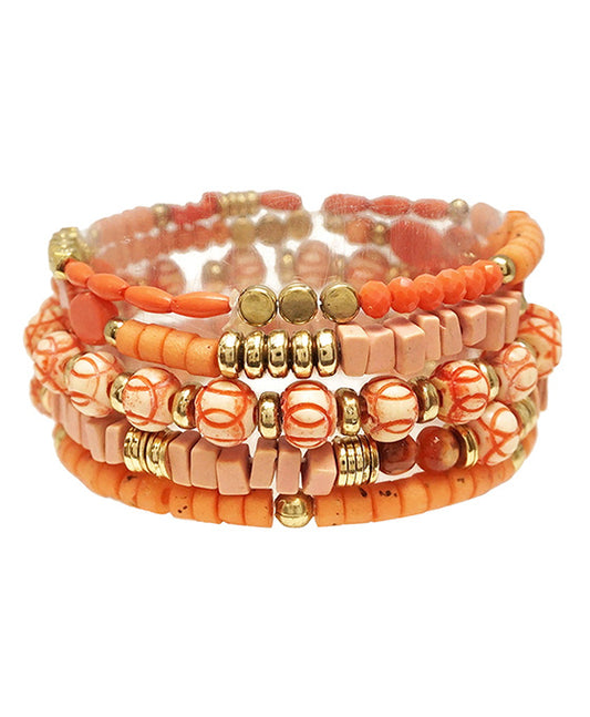 Semi Precious & Multi Beaded Stackable Bracelet