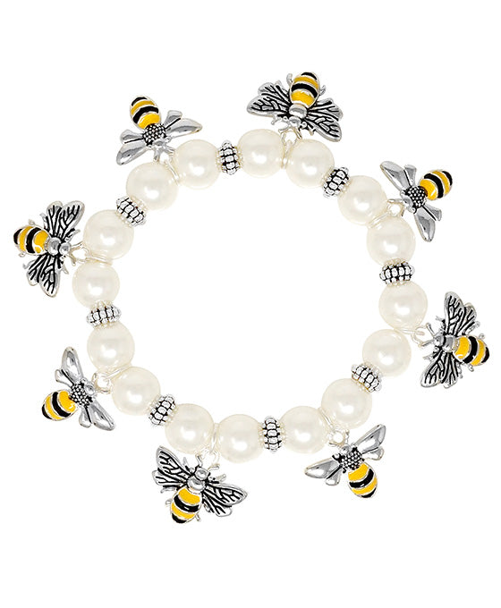 Bumble Bee Pearl Bracelet