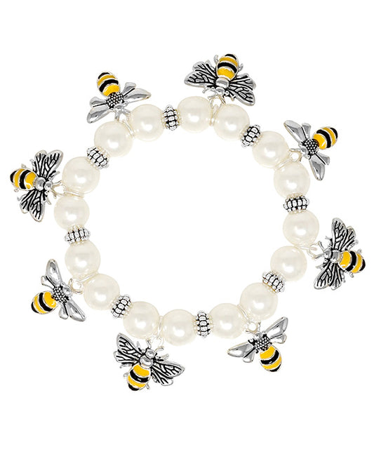 Bumble Bee Pearl Bracelet