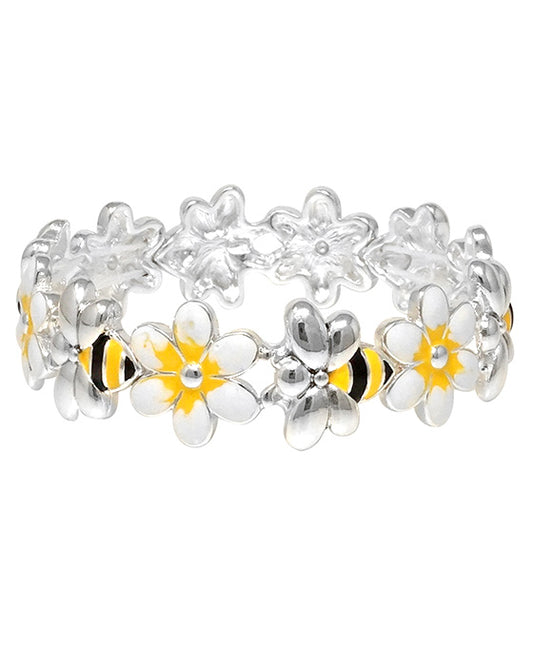 Bumble Bee & Flower Stretch Bracelet