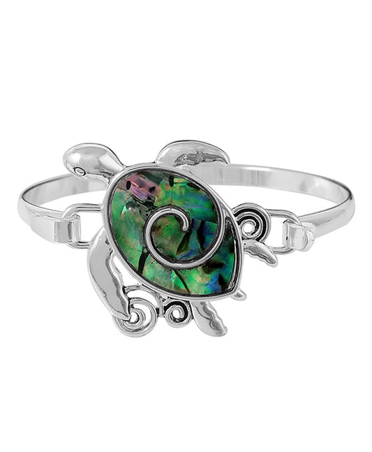 Turtle Swirl w/ Abalone Wire Bangle