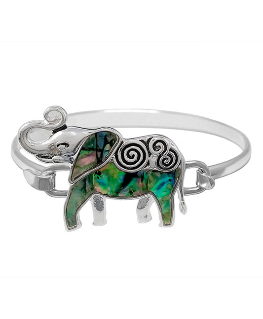 Elephant Swirl w/ Abalone Wire Bangle