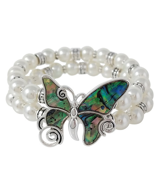 Butterfly Swirl w/ Abalone Pearl Bracelet