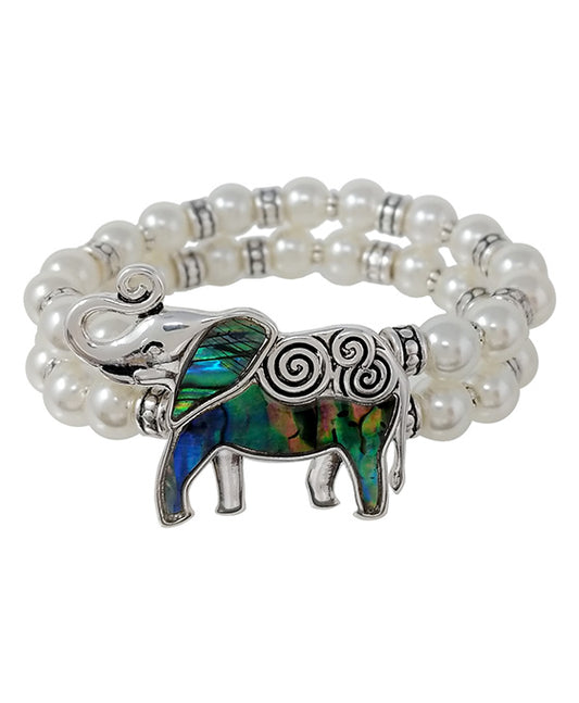 Elephant Swirl w/ Abalone Pearl Bracelet