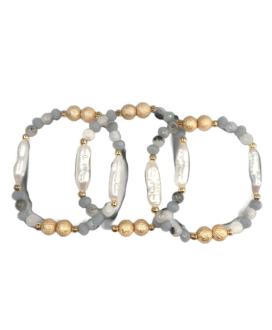 Glass & Pearl Beads Bracelet