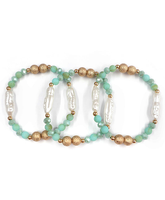 Glass & Pearl Beads Bracelet