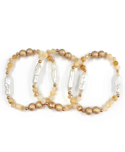 Glass & Pearl Beads Bracelet
