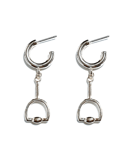 Horsebit Drop Hoop Earring