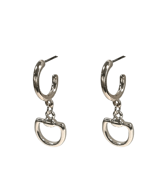 Horsebit Drop Hoop Earring
