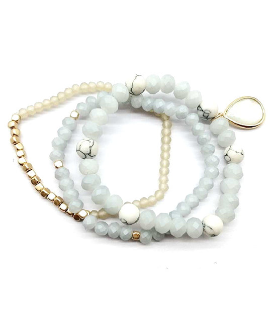 Natural Stone Multi Layered Stretch Bracelet