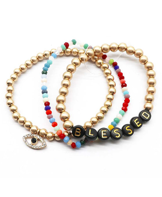 Multi Bead Letter Bracelet