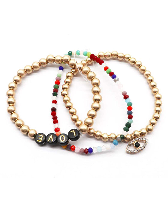 Multi Bead Letter Bracelet