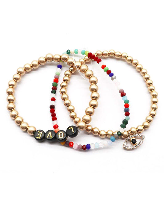 Multi Bead Letter Bracelet