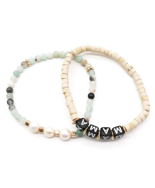Multi Bead Letter Bracelet