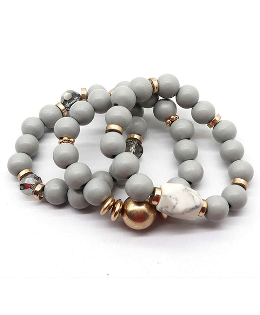 Wood Beads Stretch Bracelet