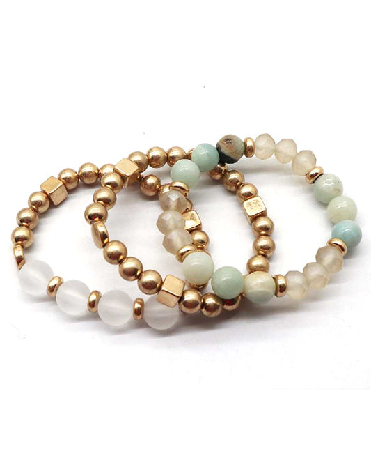Glass & Metal Beads Bracelet