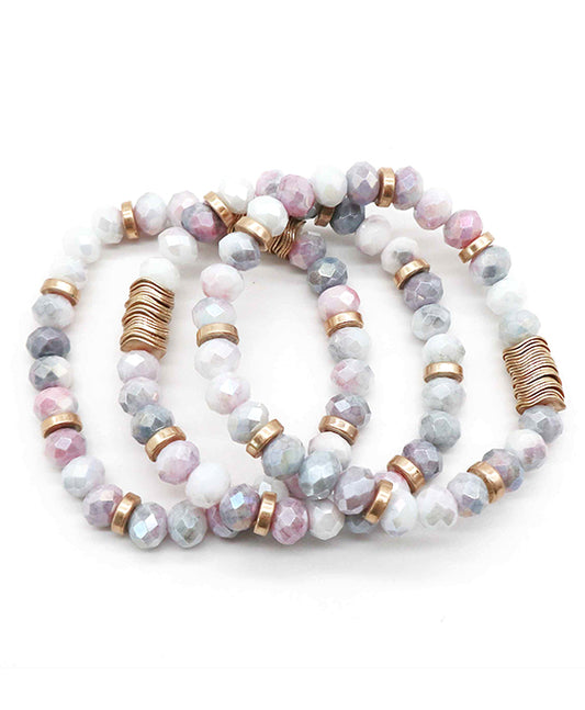 Multi Glass Beads Stretch Bracelet