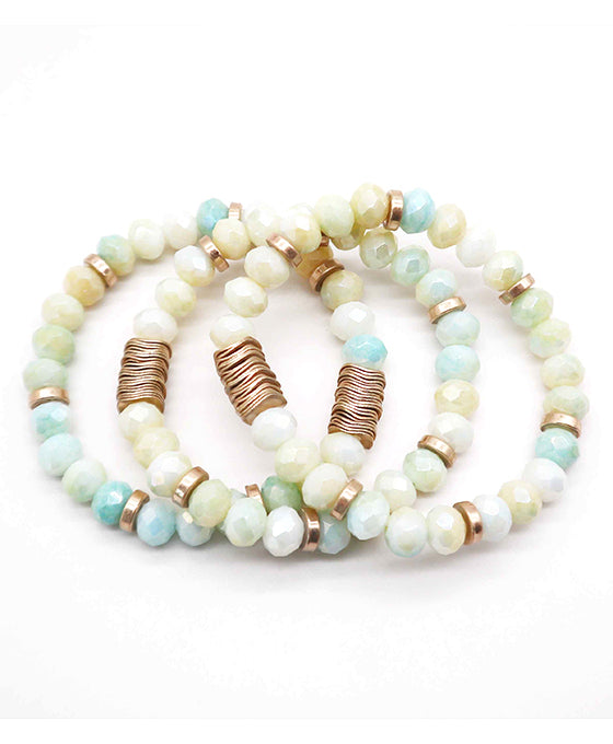 Multi Glass Beads Stretch Bracelet