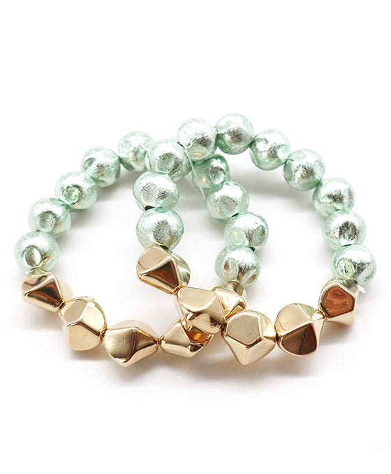 Shiny Metalic Beads Bracelet
